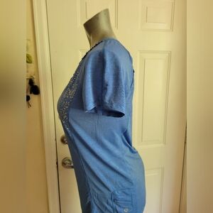 Lululemon Size 6 Blue Short Sleeve Athletic  Running Tshirt Womans